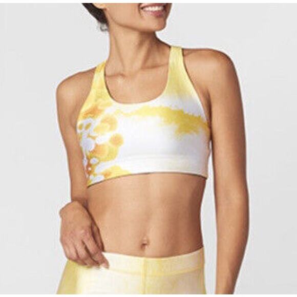 New ~ TEREZ ~ Sunshine Yellow Glow Racerback Sports Bra Size M - Picture 1 of 8